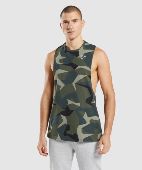 Podkoszulki Gymshark Critical Drop Arm Męskie Camo | PL 498KLC